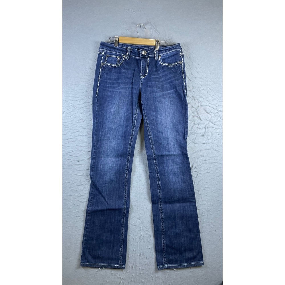 Grace in LA Bootcut Jeans Men Size 11M Blue Excellent Embellished Cross Easy Fit